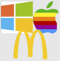 microsoft, apple and mcdonald's logos